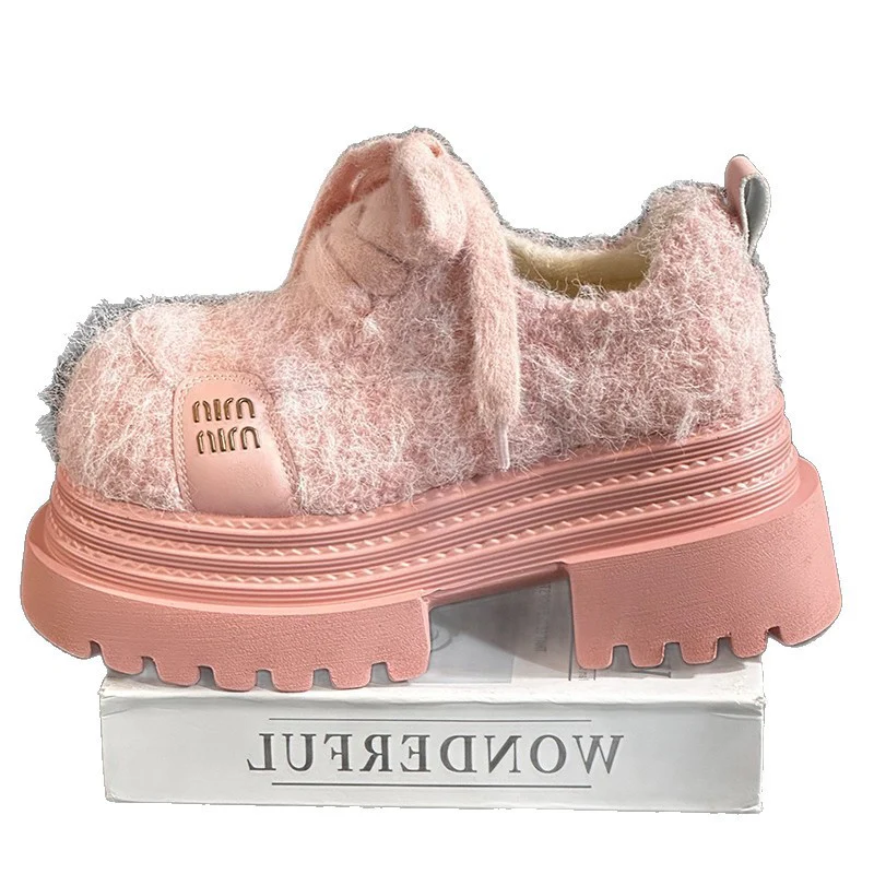 Damen Modische und atmungsaktive Plateau-Sneaker mit kuscheligem Obermaterial Heidi Mode - Image 5