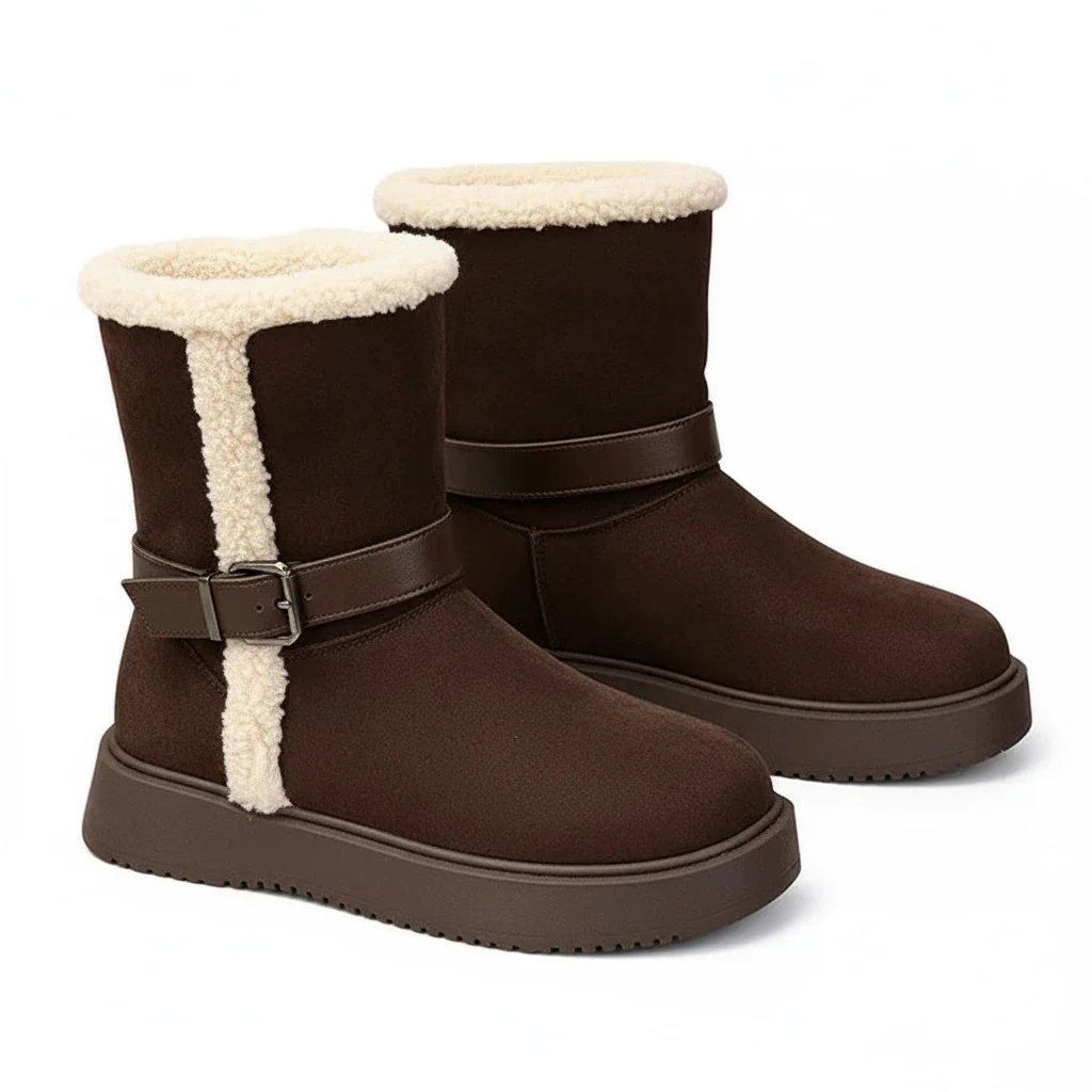 Damen Modische und warme Stiefel mit kuscheligem Innenfutter und praktischer Schnalle Heidi Mode - Image 5