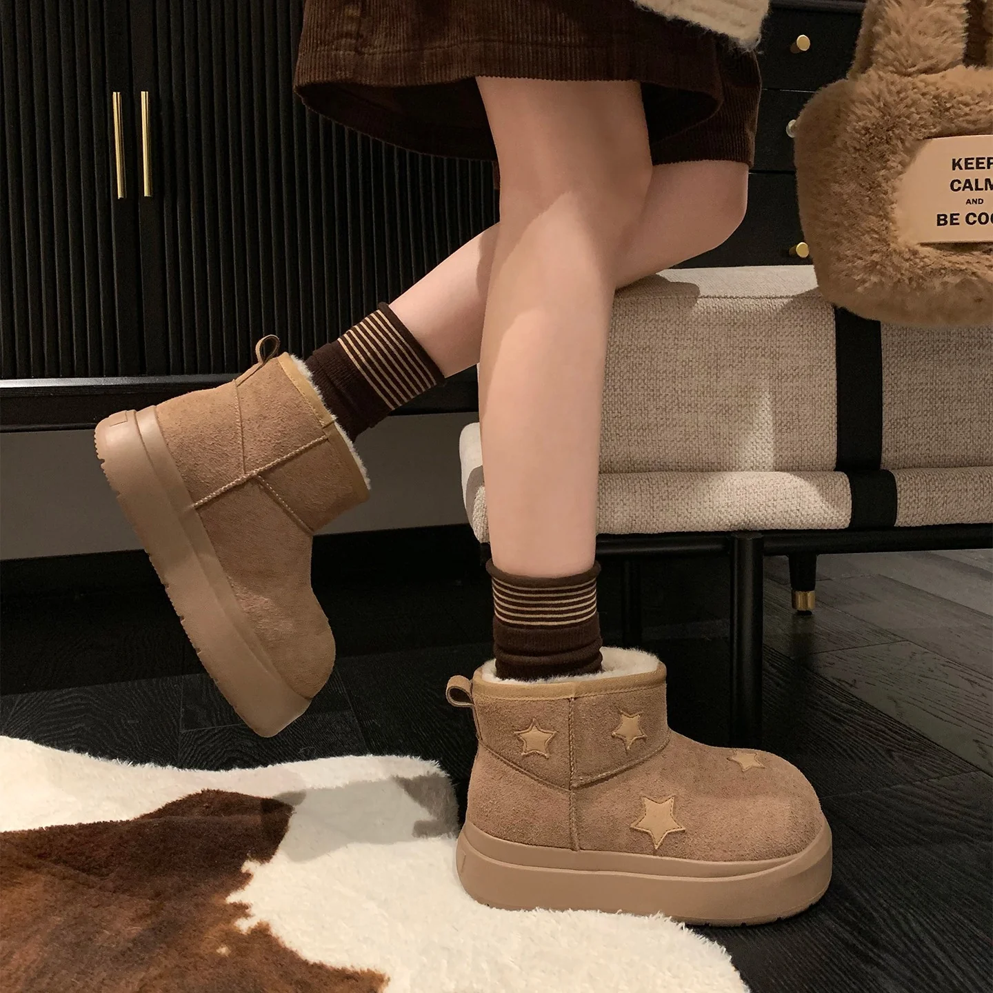 Damen modische Winterboots mit bequemer Sohle und elegantem Sternen-Design Heidi Mode - Image 3
