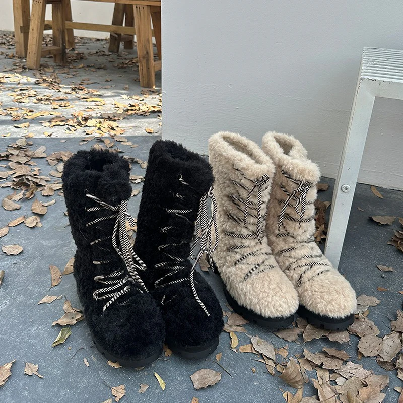 Damen modische Winterstiefel mit flauschigem Innenfutter und robustem Sohlenprofil Heidi Mode - Image 2