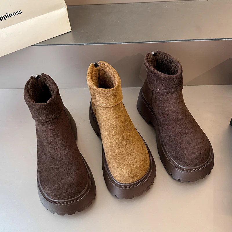Damen modische Winterstiefeletten mit hohem Plateau und kuscheligem Innenfutter Heidi Mode - Image 4