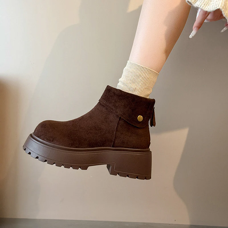 Damen modische Winterstiefeletten mit hohem Plateau und kuscheligem Innenfutter Heidi Mode - Image 6