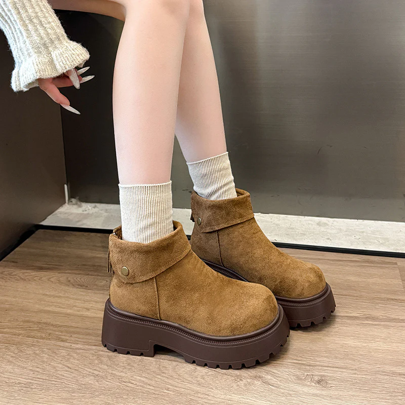 Damen modische Winterstiefeletten mit hohem Plateau und kuscheligem Innenfutter Heidi Mode - Image 7