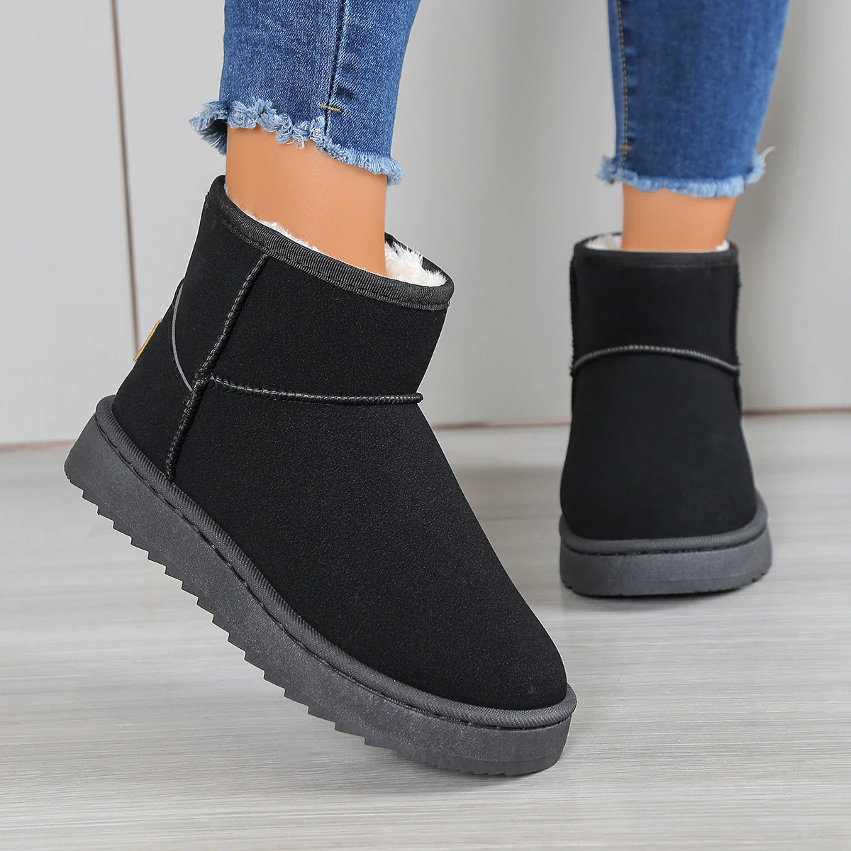Damen modische Winterstiefeletten mit warmem Innenfutter und rutschfester Sohle Heidi Mode
