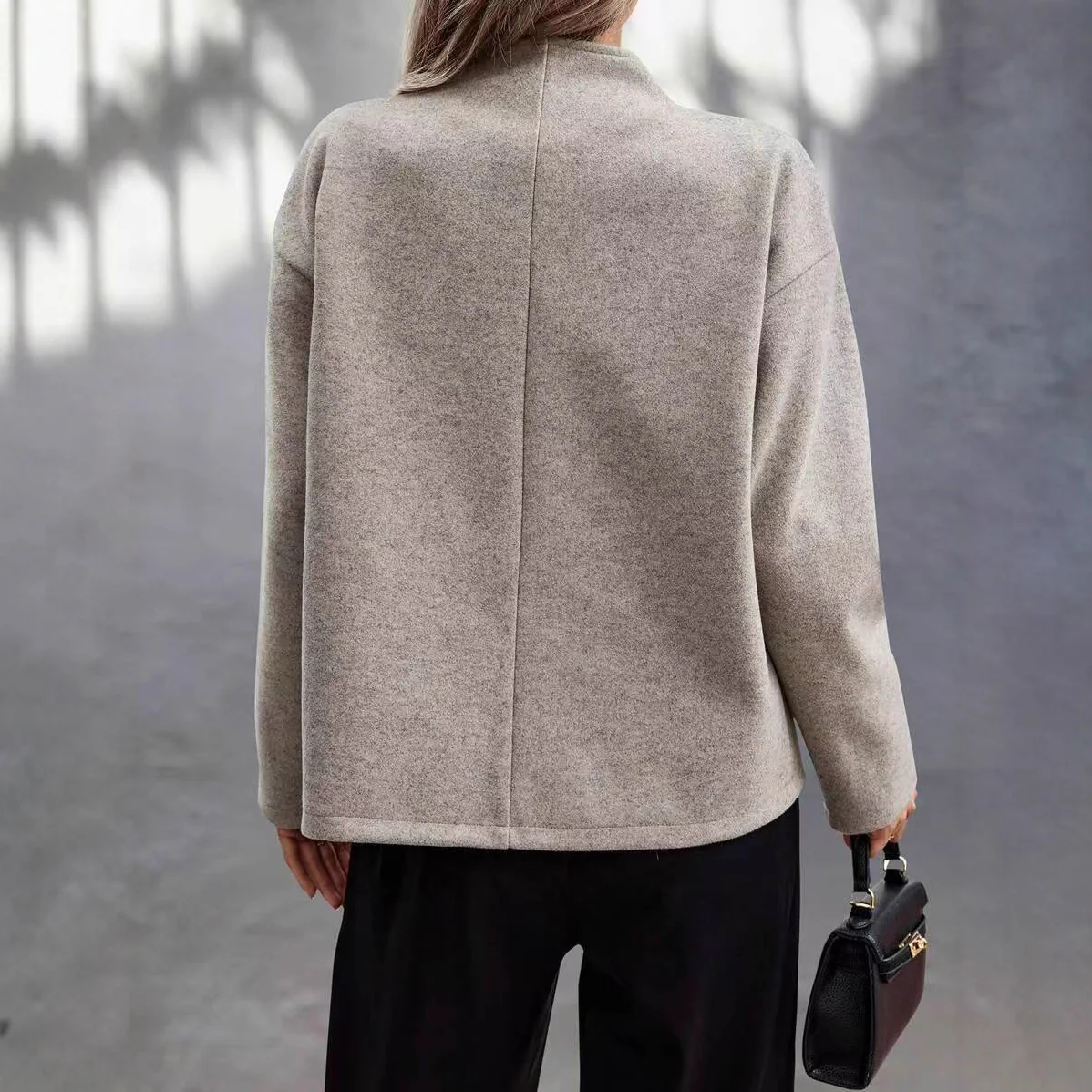 Damen Modische Wolljacke im eleganten Look mit doppelter Knopfreihe Heidi-Mode - Image 3