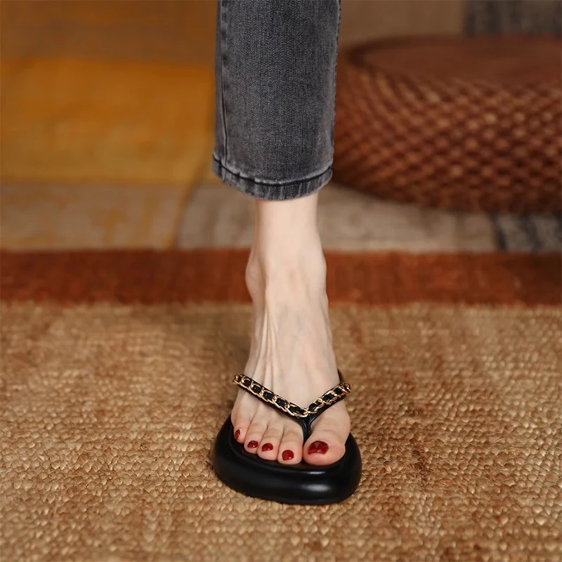 Damen modische Zehentrenner mit elegantem Ketten-Detail Heidi Mode - Image 3