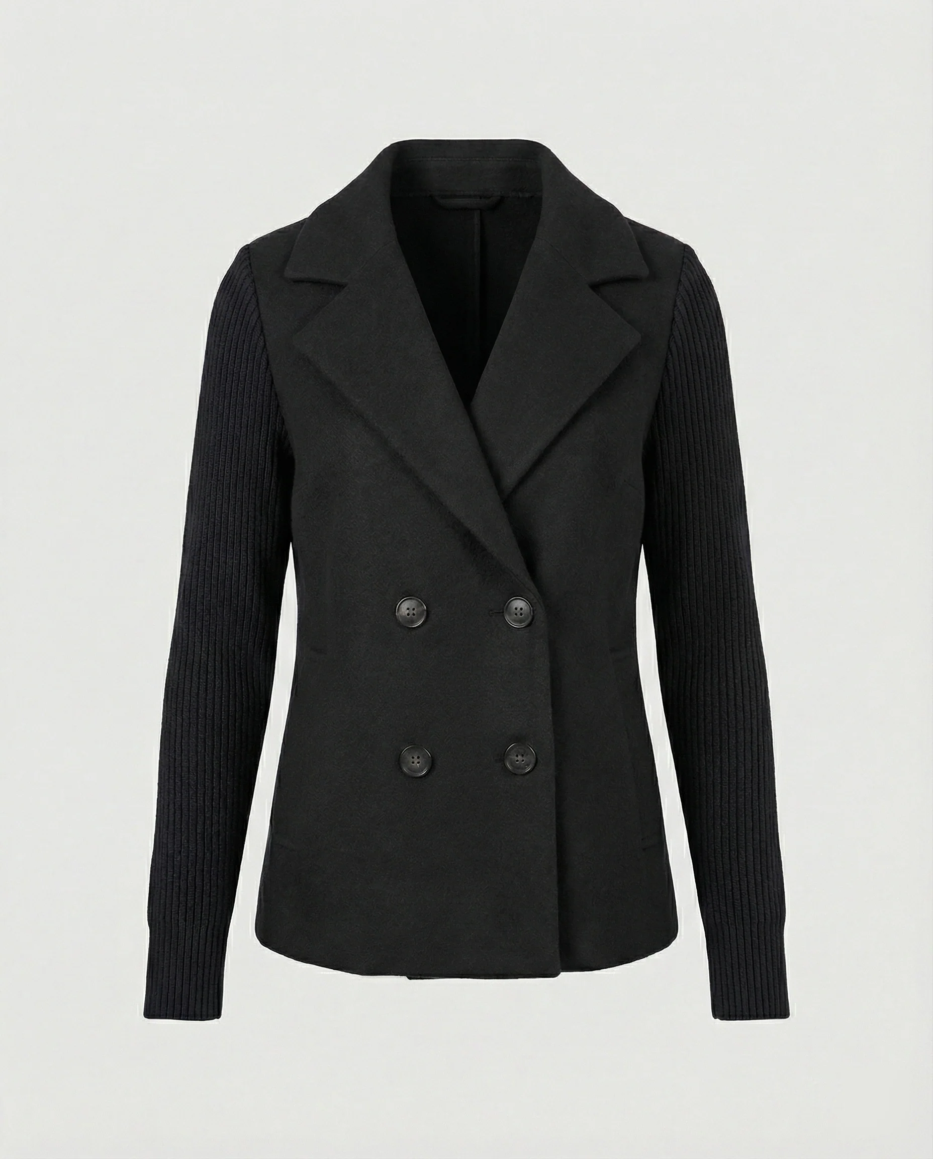 Damen Bouclé Blazer mit Strickärmeln - Image 5