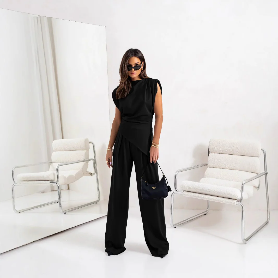 Damen Modischer Jumpsuit mit asymmetrischem Schnitt und fließendem Material Heidi-Mode - Image 3
