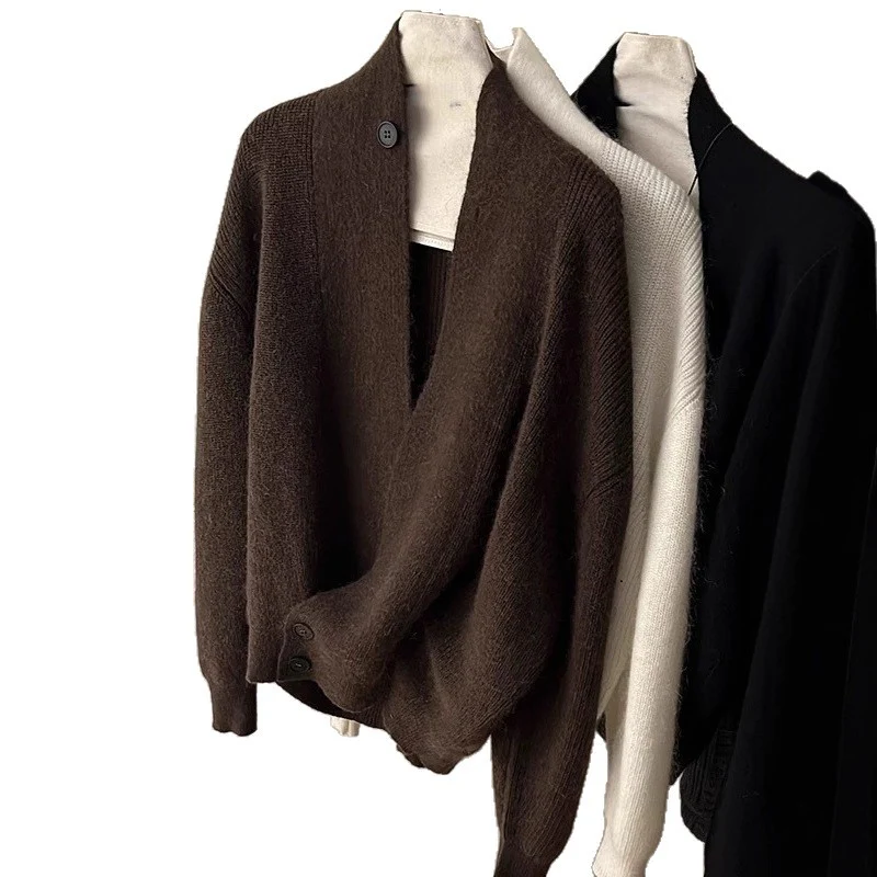 Damen Modischer Strickcardigan mit angesagtem Revers Heidi-Mode - Image 5