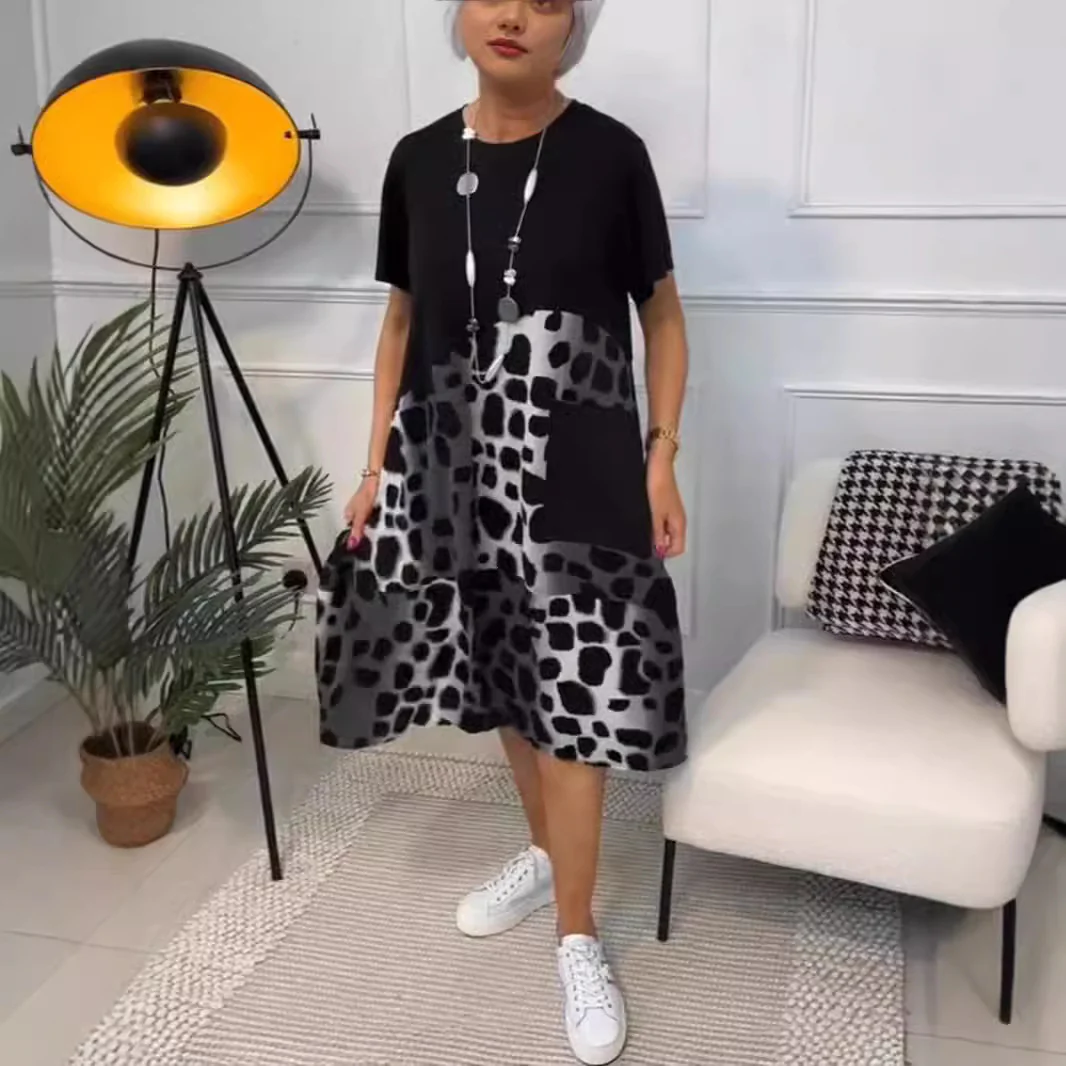 Damen Modisches A-Linie Kleid mit praktischen Taschen und kreativem Muster Heidi-Mode - Image 4