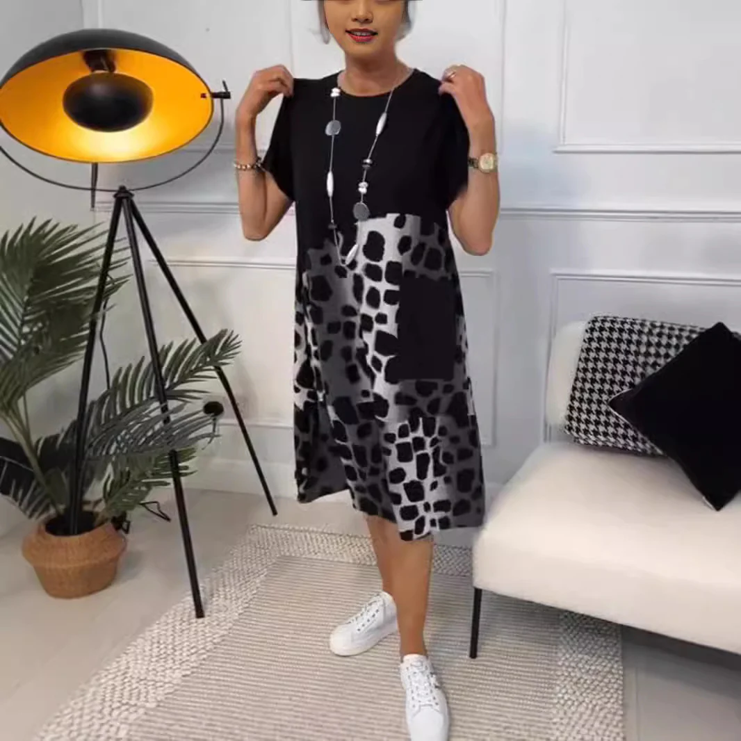 Damen Modisches A-Linie Kleid mit praktischen Taschen und kreativem Muster Heidi-Mode - Image 5