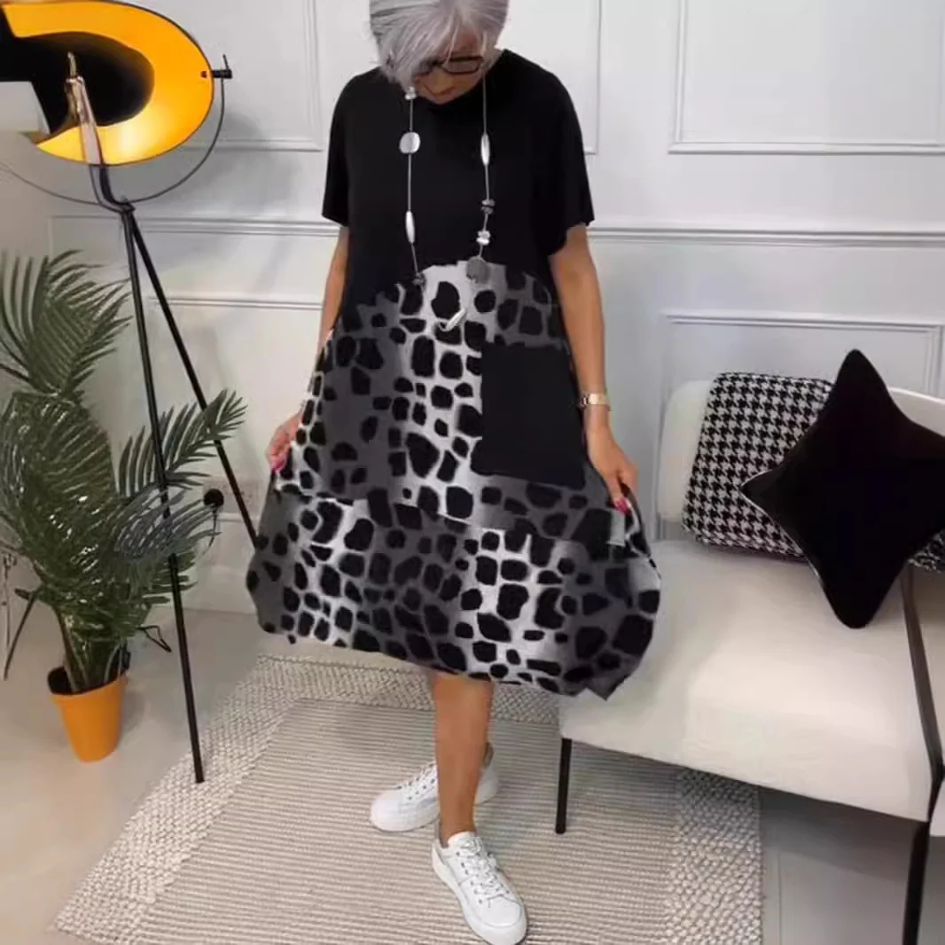 Damen Modisches A-Linie Kleid mit praktischen Taschen und kreativem Muster Heidi-Mode - Image 6