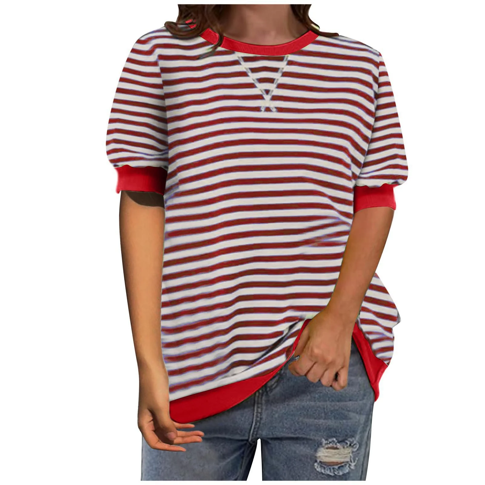 Damen Modisches Streifenshirt mit lässigem Schnitt Heidi-Mode - Image 3