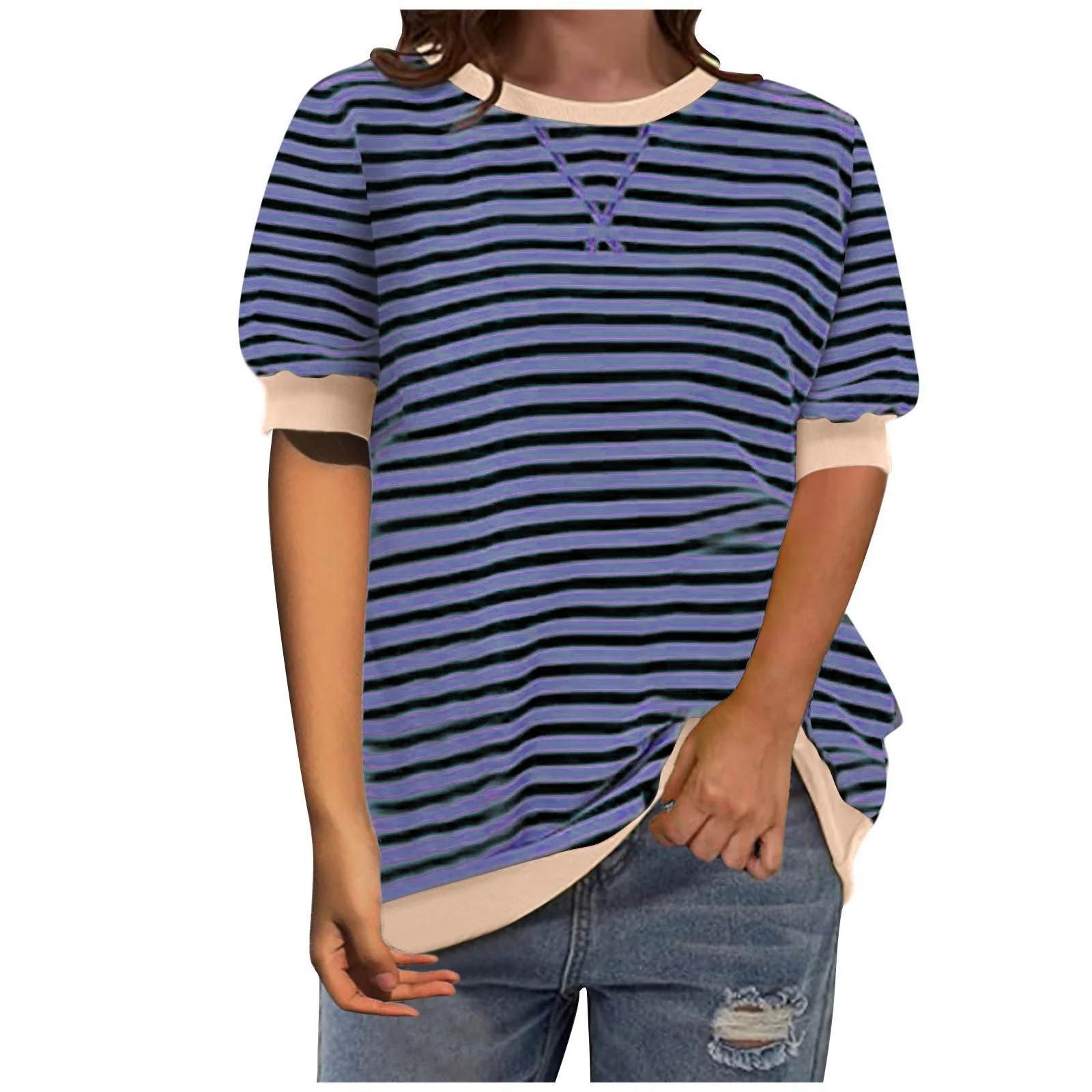 Damen Modisches Streifenshirt mit lässigem Schnitt Heidi-Mode - Image 4