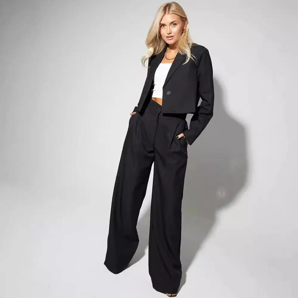 Damen Zweiteiler Damen mit cropped Blazer - Image 4