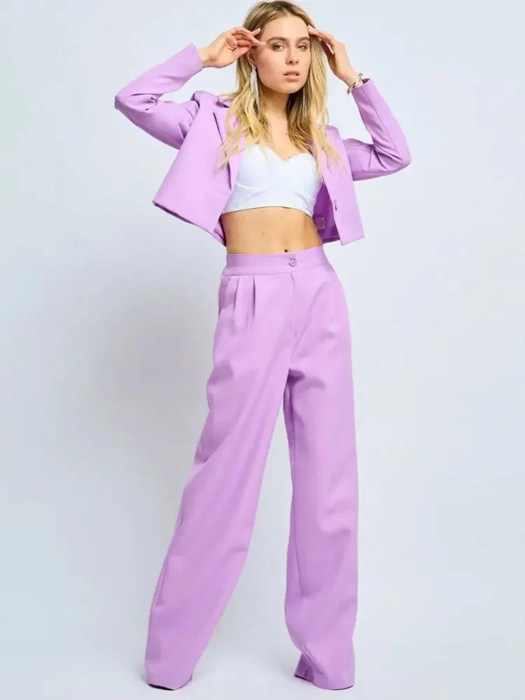 Damen Zweiteiler Damen mit cropped Blazer - Image 6