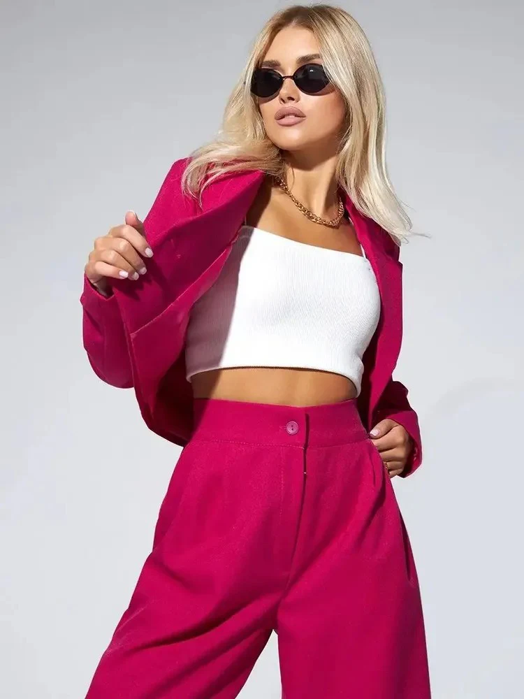 Damen Zweiteiler Damen mit cropped Blazer - Image 7