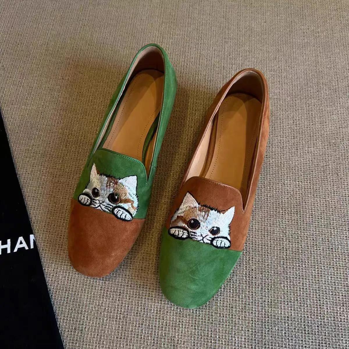 Damen Mokassin-Pantoletten mit süßem Katzenmotiv und bequemer Sohle Heidi Mode - Image 2