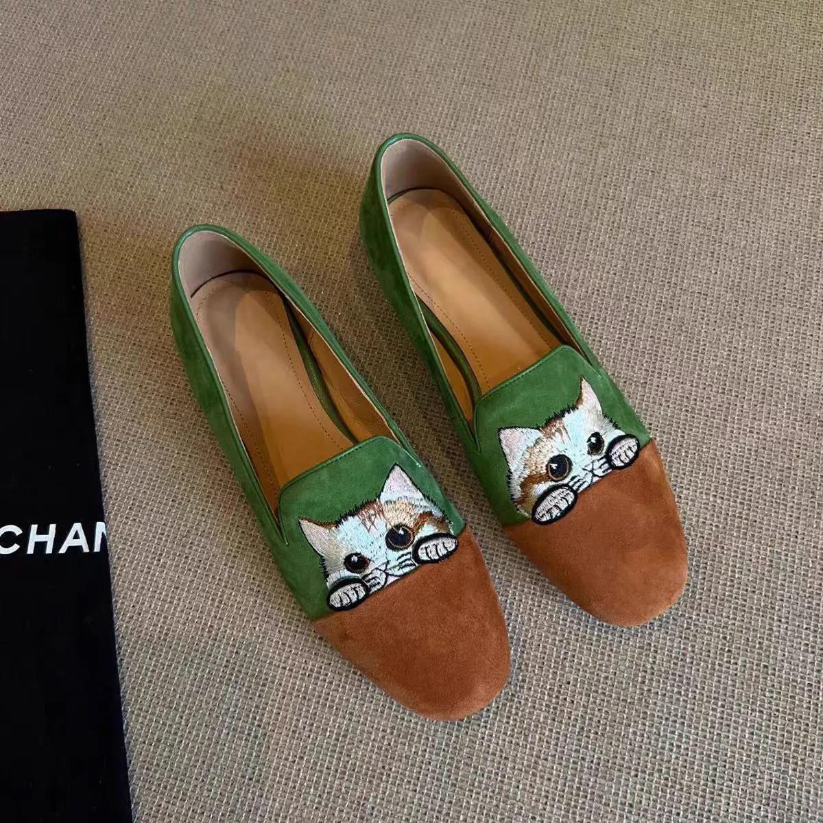 Damen Mokassin-Pantoletten mit süßem Katzenmotiv und bequemer Sohle Heidi Mode - Image 6