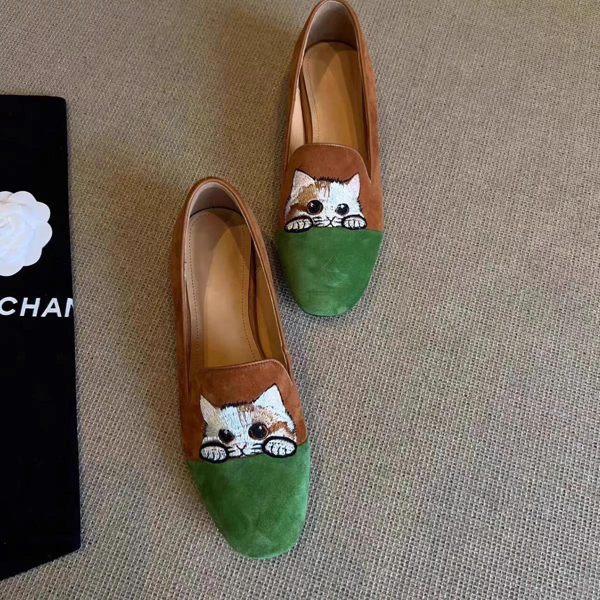 Damen Mokassin-Pantoletten mit süßem Katzenmotiv und bequemer Sohle Heidi Mode - Image 7