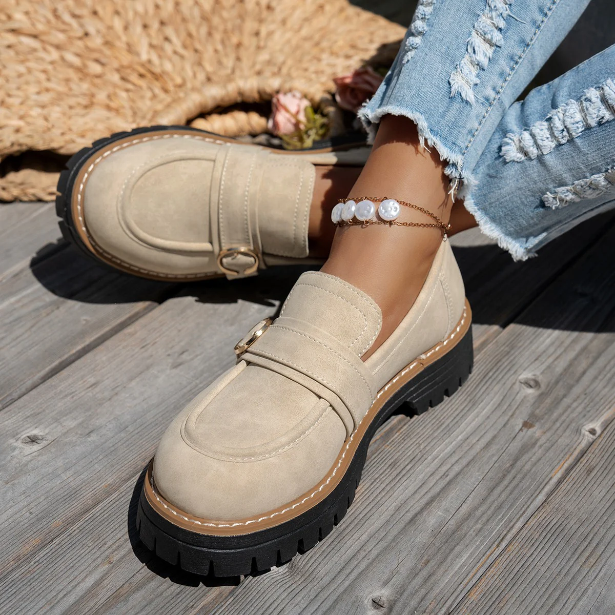 Damen Mokassin-Schuhe mit eleganter Verzierung und robuster Sohle Heidi Mode - Image 6
