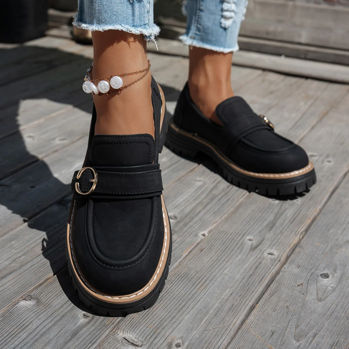 Damen Mokassin-Schuhe mit eleganter Verzierung und robuster Sohle Heidi Mode - Image 9