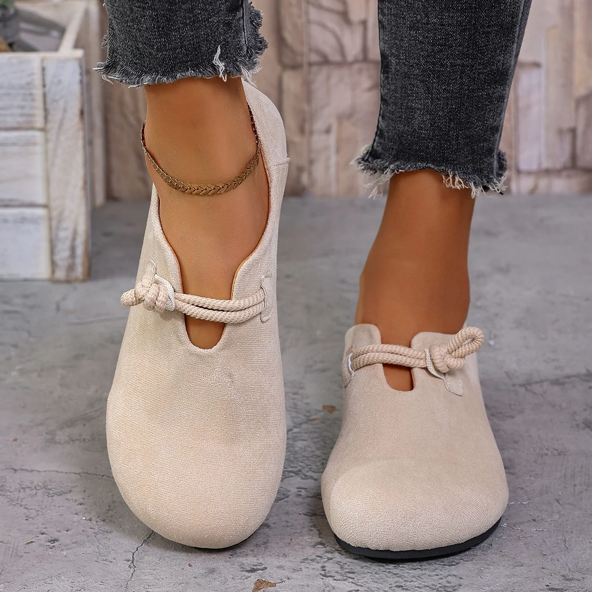 Damen Mokassin Schuhe mit modischem Schnür-Detail und bequemer Sohle Heidi Mode - Image 2