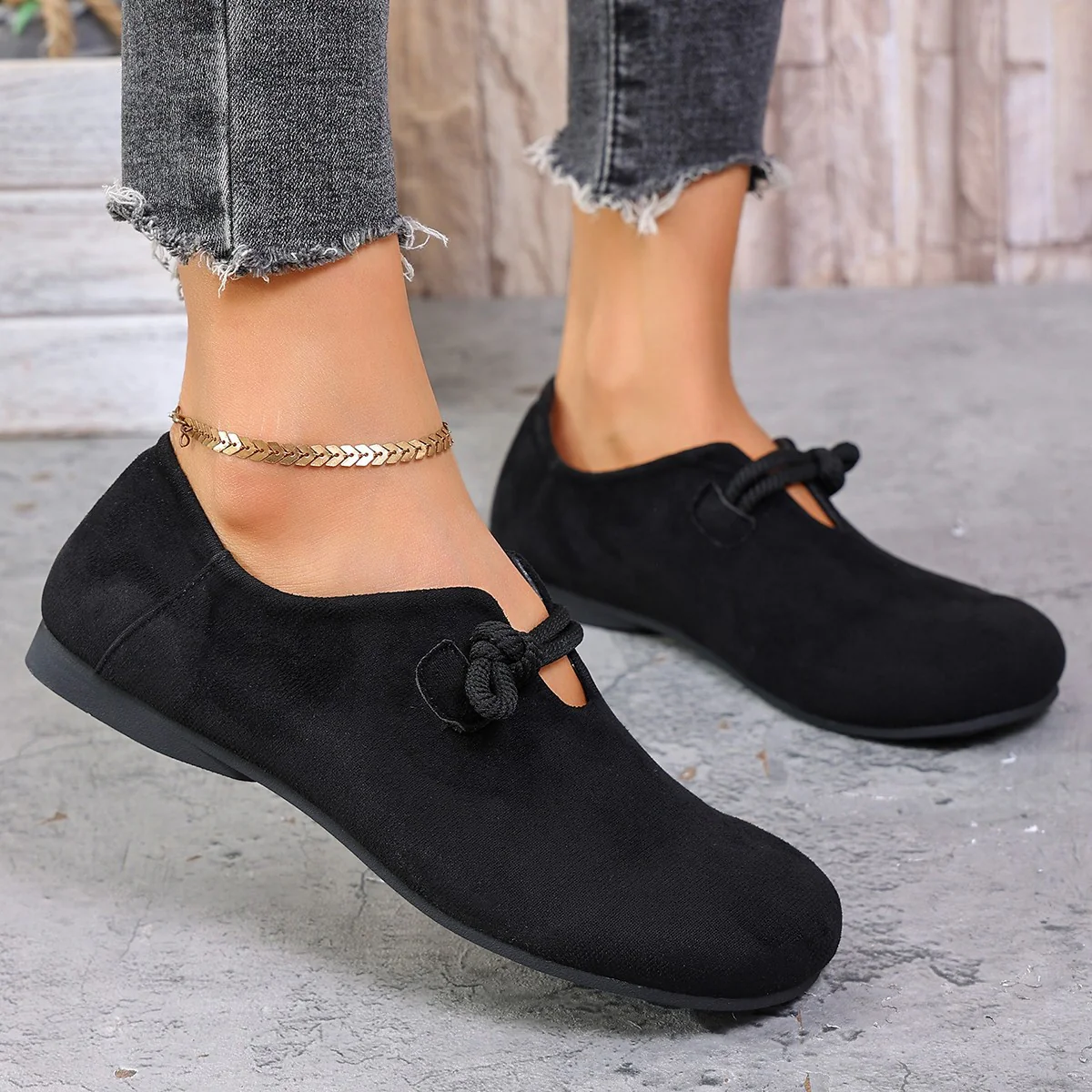Damen Mokassin Schuhe mit modischem Schnür-Detail und bequemer Sohle Heidi Mode - Image 6