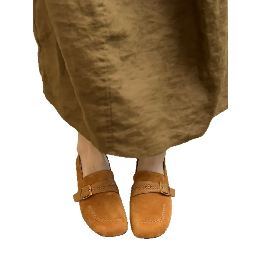 Damen Mokassins aus hochwertigem Wildleder mit dekorativer Schnalle und feinen Details Heidi Mode - Image 5