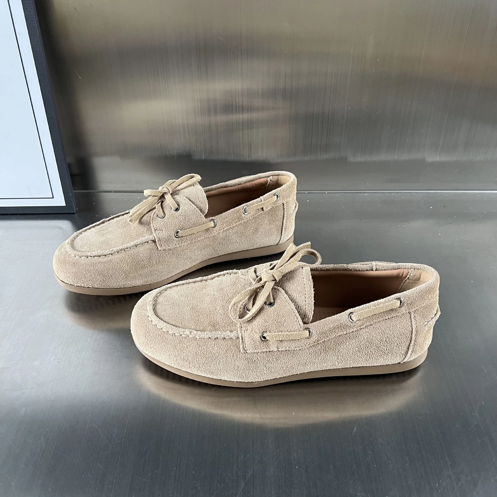 Damen Mokassins aus hochwertigem Wildleder mit eleganter Schnürung und komfortabler Sohle Heidi Mode - Image 7