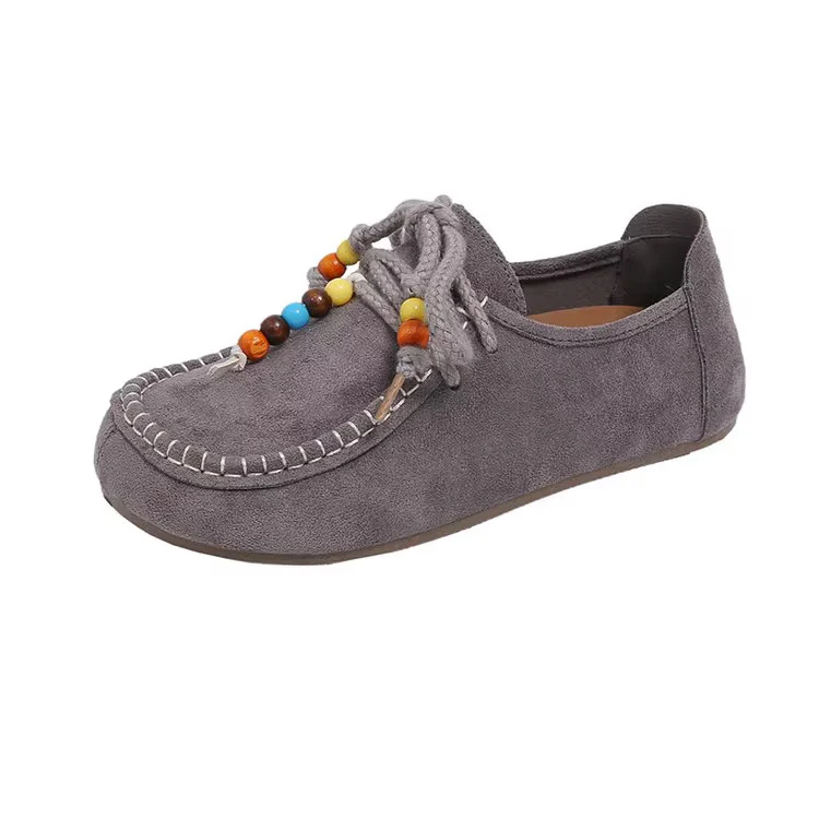 Damen Mokassins mit dekorativen Perlen und weichem Wildleder Heidi Mode - Image 6