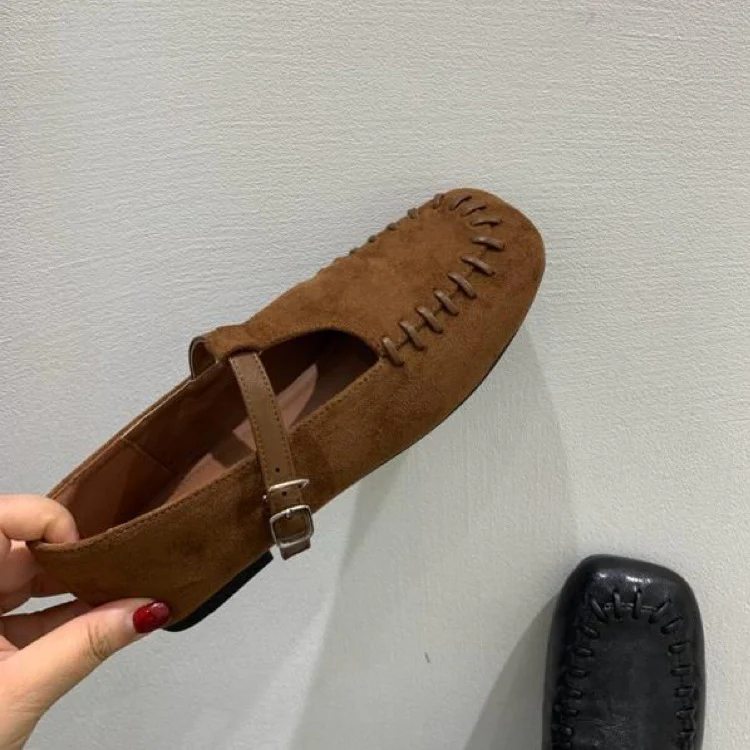 Damen Mokassins mit dekorativen Stichen und verstellbarem Riemchen Heidi Mode - Image 6