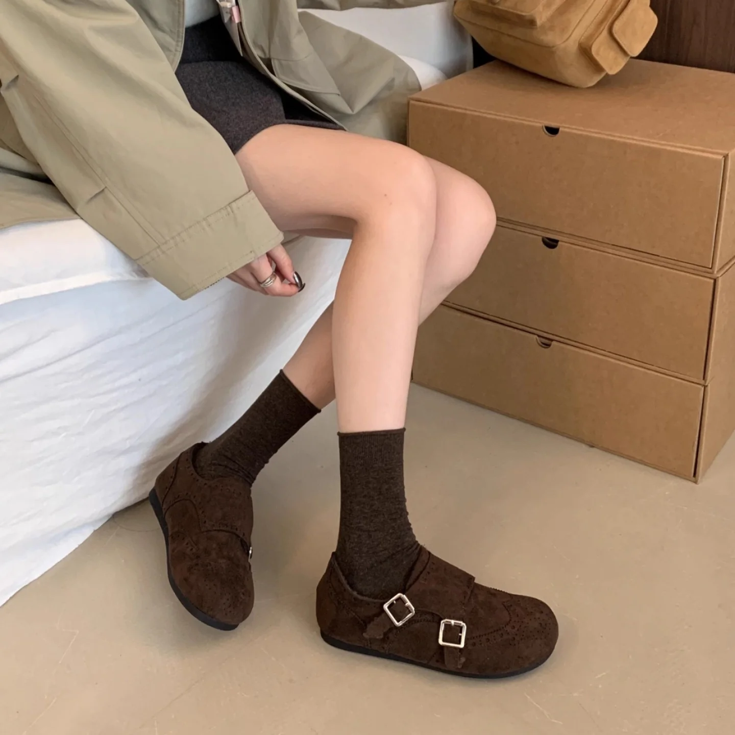 Damen Mokassins mit doppeltem Riemen und softer Innensohle Heidi Mode - Image 3
