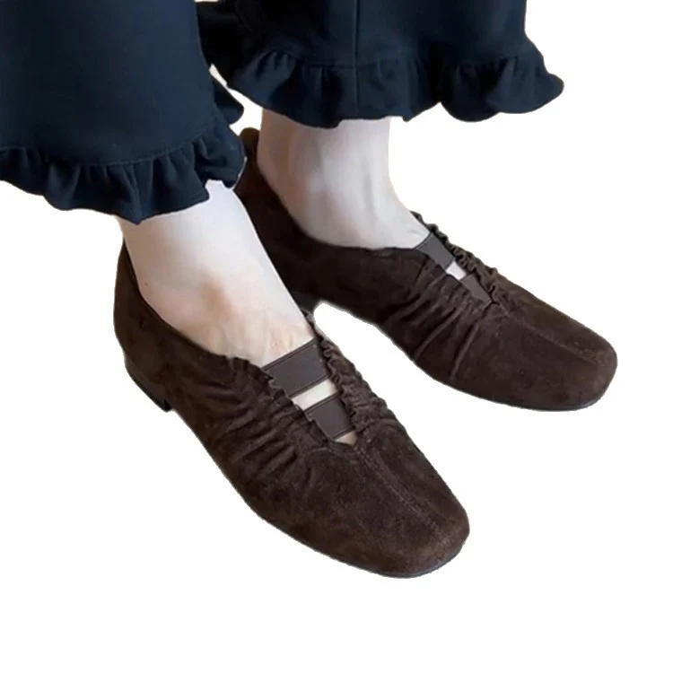 Damen Mokassins mit elastischen Riemen und raffiniertem Falten-Design Heidi Mode - Image 5