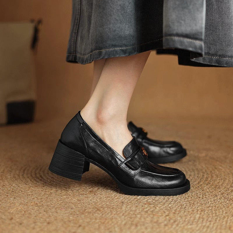Damen Mokassins mit elegantem Riemen und hochwertigem Lederobermaterial Heidi Mode - Image 4