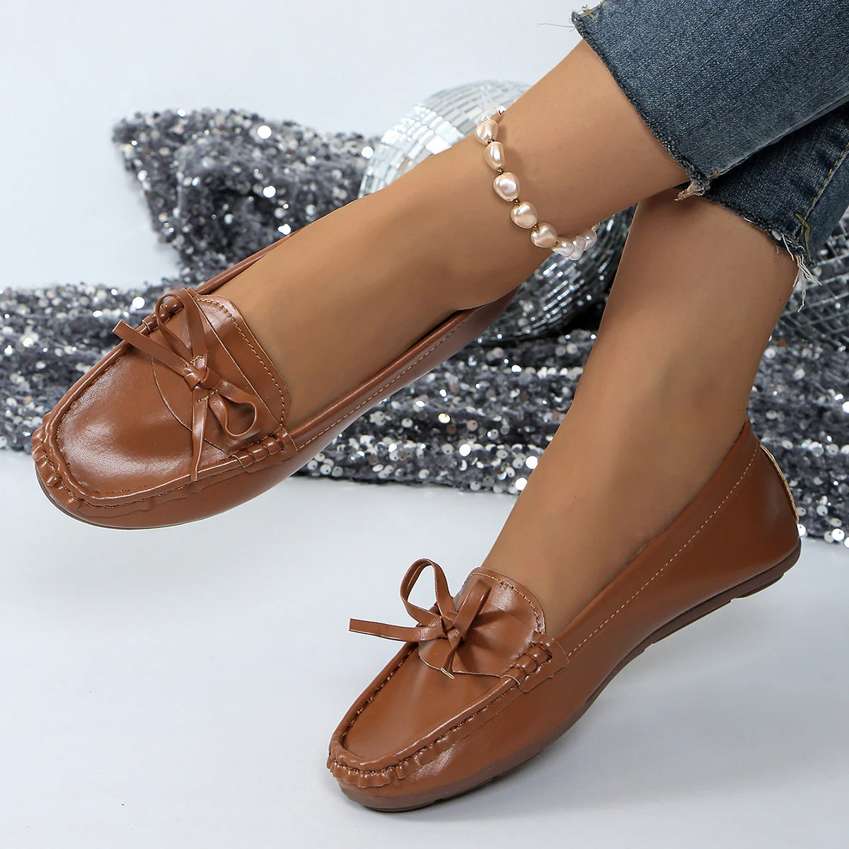 Damen Mokassins mit elegantem Schleifen-Detail und bequemer Sohle Heidi Mode - Image 3