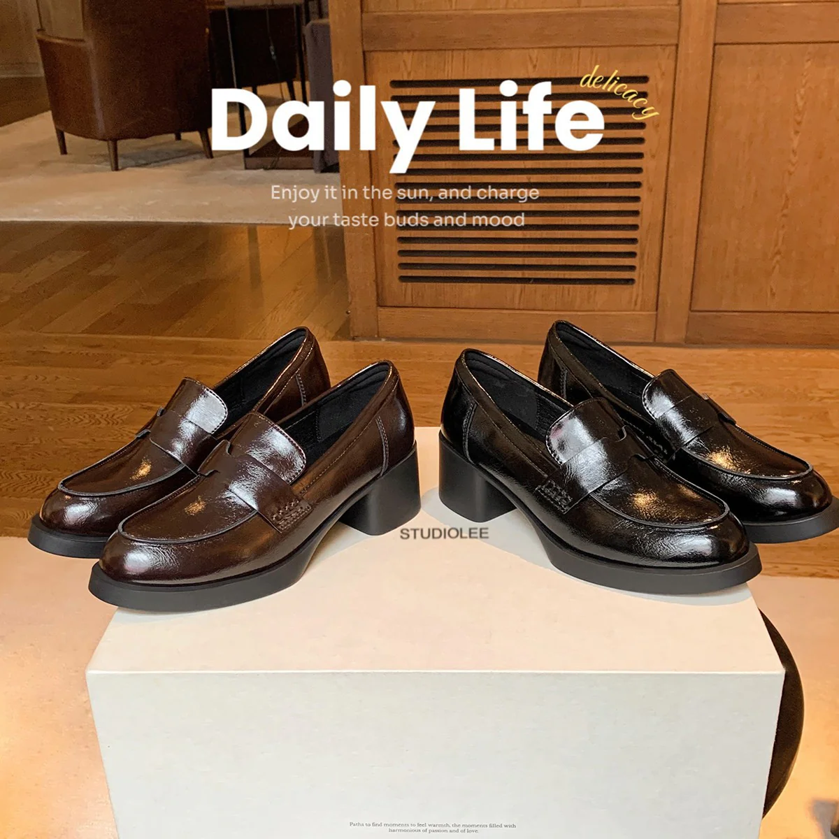 Damen Mokassins mit moderner Plateausohle und elegantem Riemchenverschluss Heidi Mode