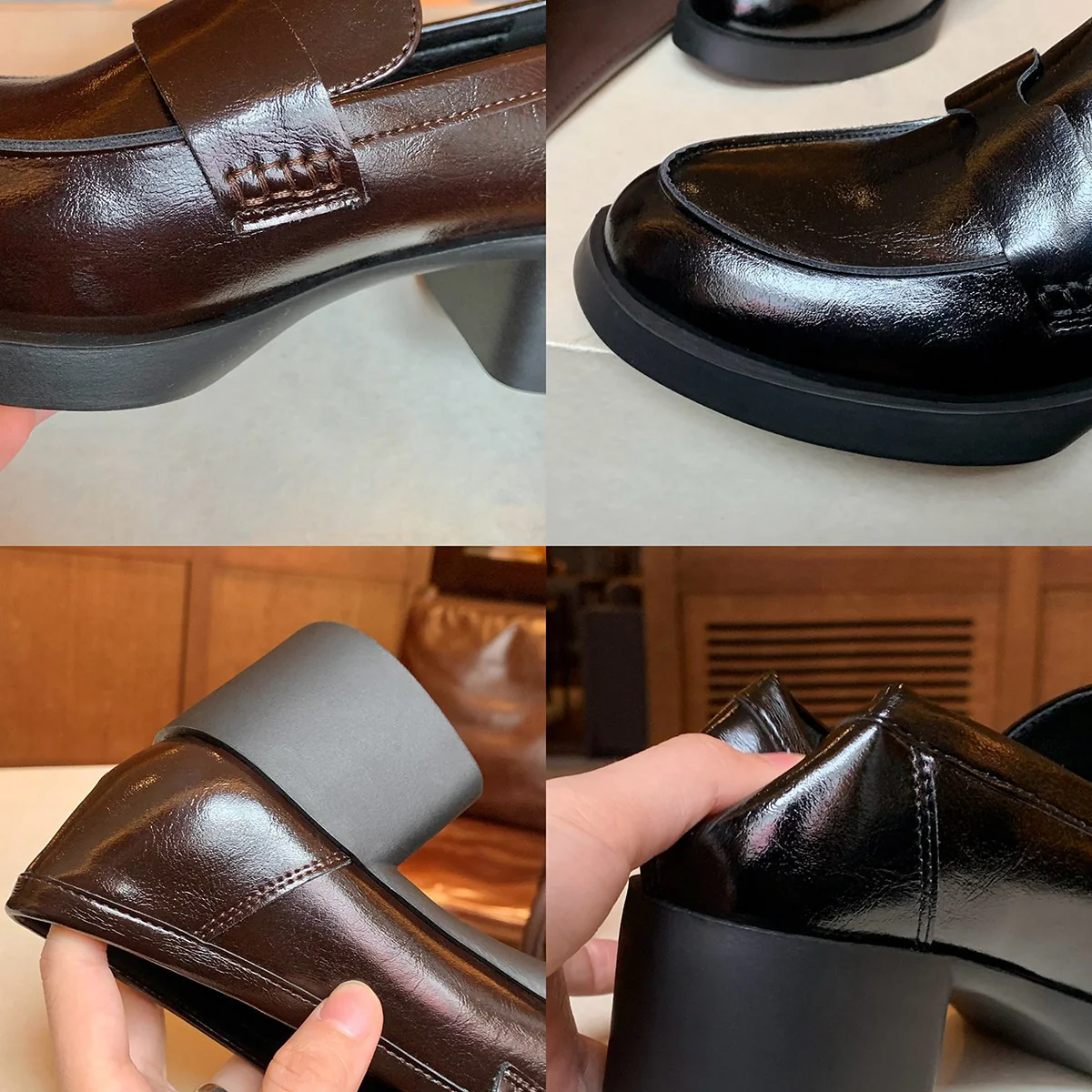 Damen Mokassins mit moderner Plateausohle und elegantem Riemchenverschluss Heidi Mode - Image 2