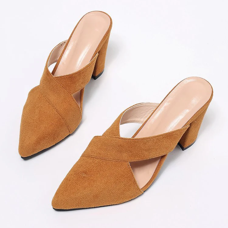 Damen Mules mit elegantem Kreuzband und komfortablem Blockabsatz Heidi-Mode - Image 5
