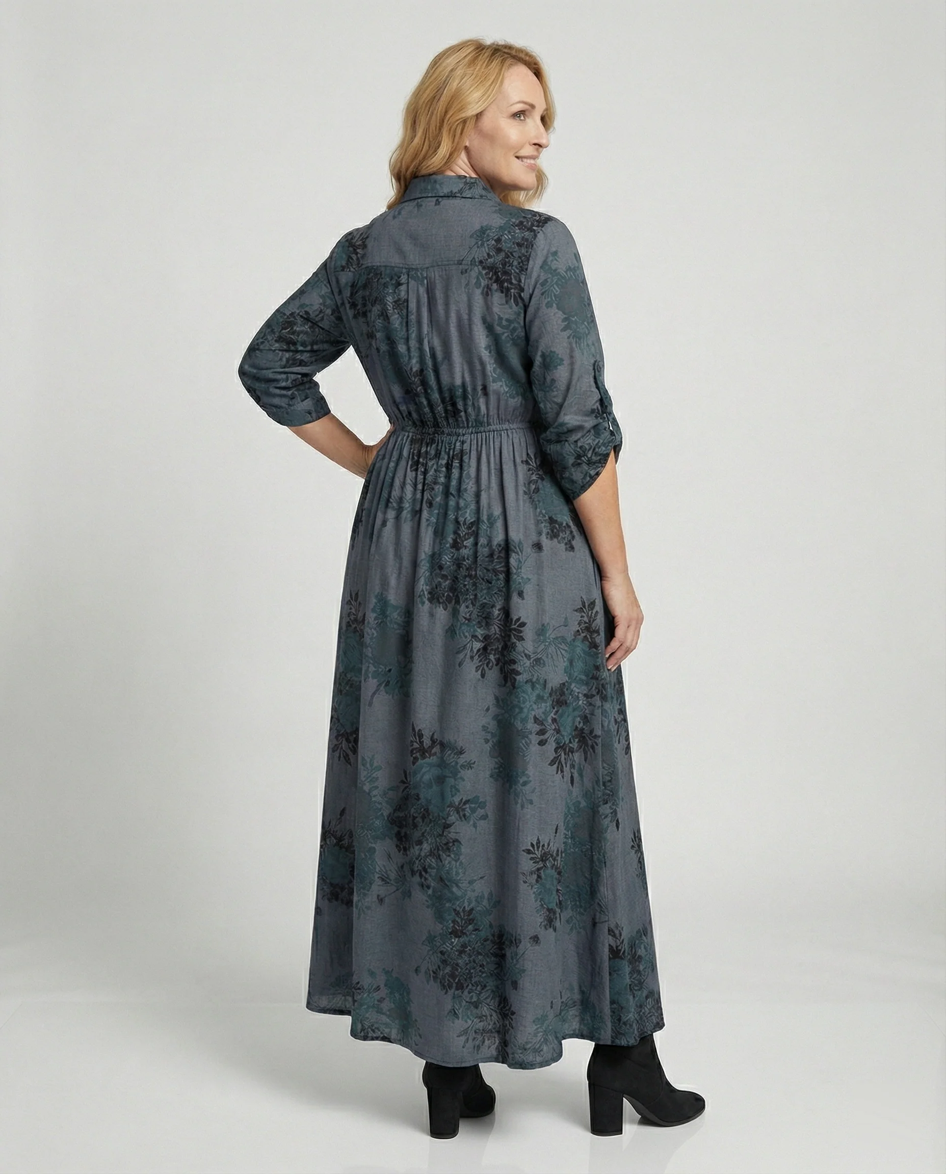 Freizeitkleid Damen Hemdblusenkleid A-Linie - Image 2