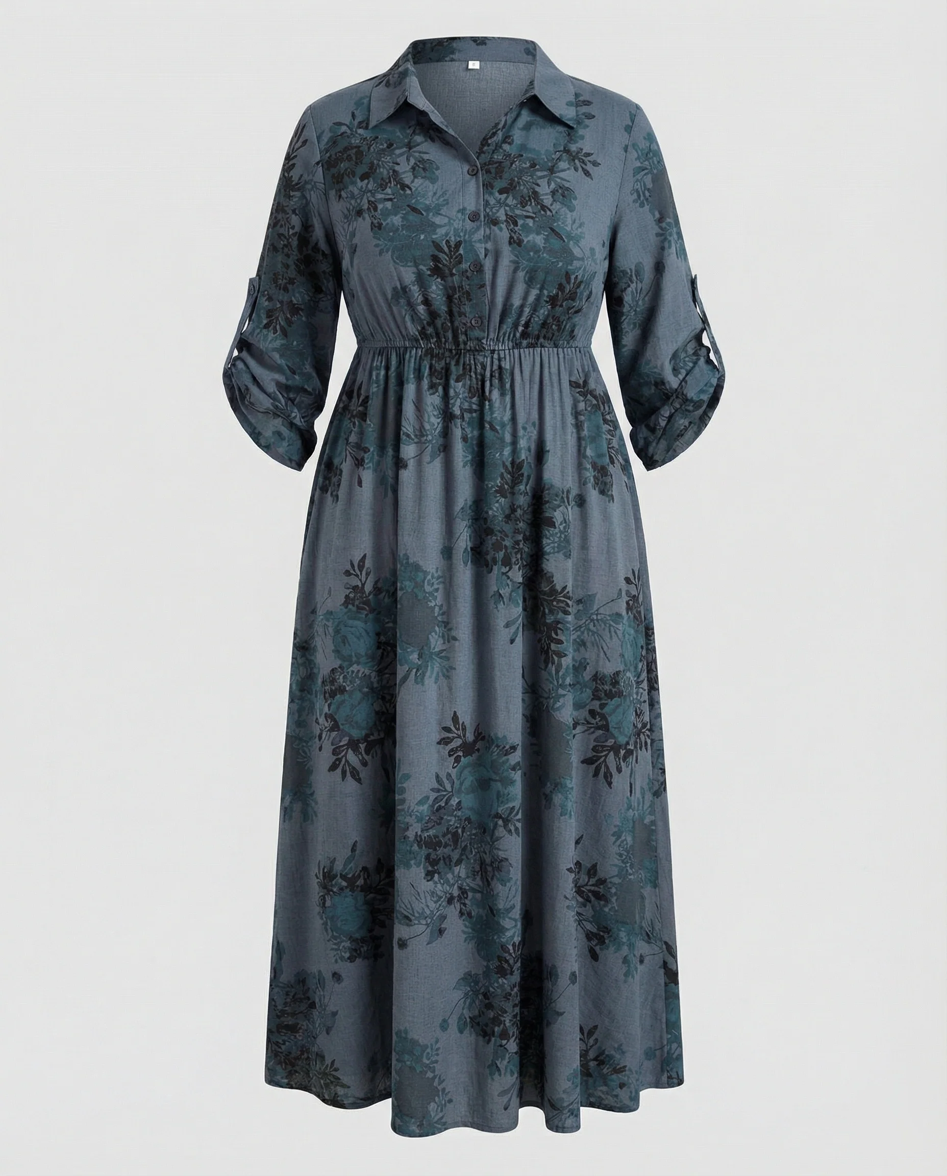 Freizeitkleid Damen Hemdblusenkleid A-Linie - Image 4