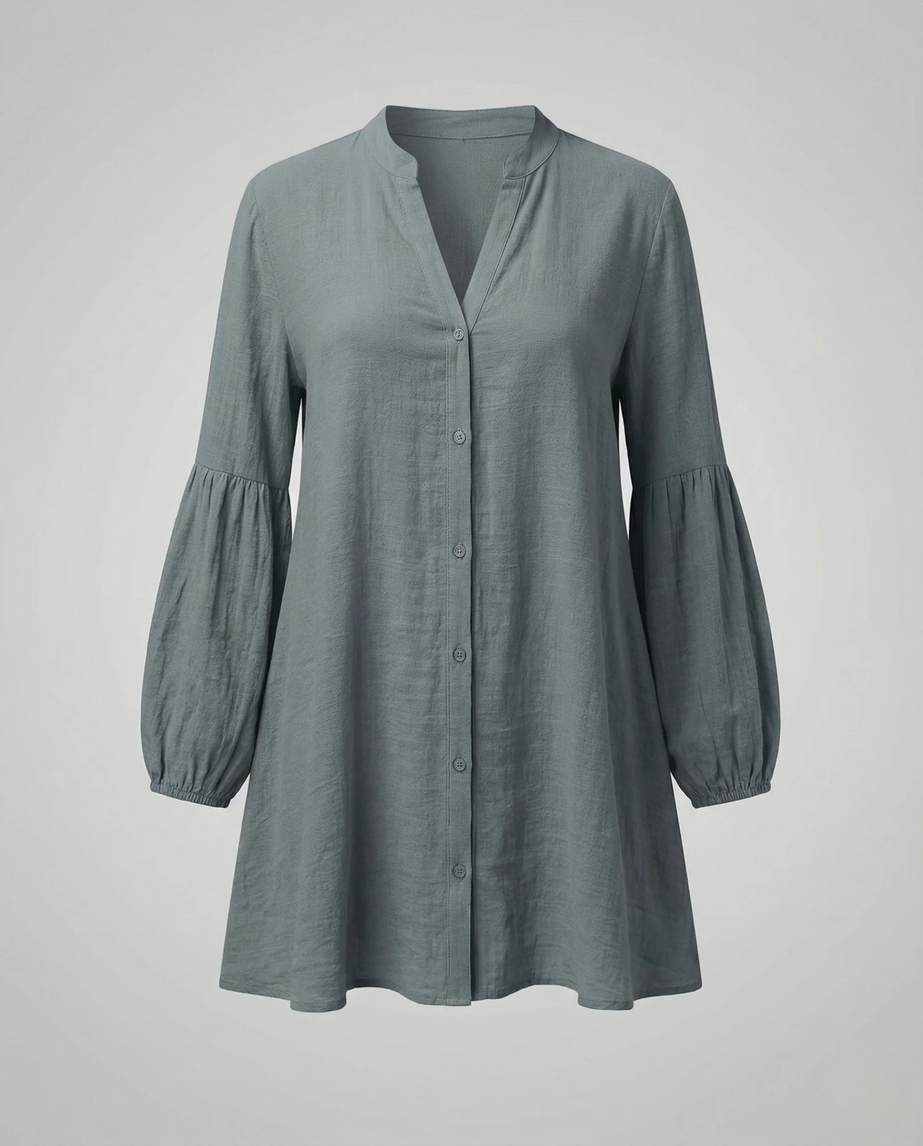 Freizeitkleid Damen Hemdblusenkleid A-Linie - Image 5