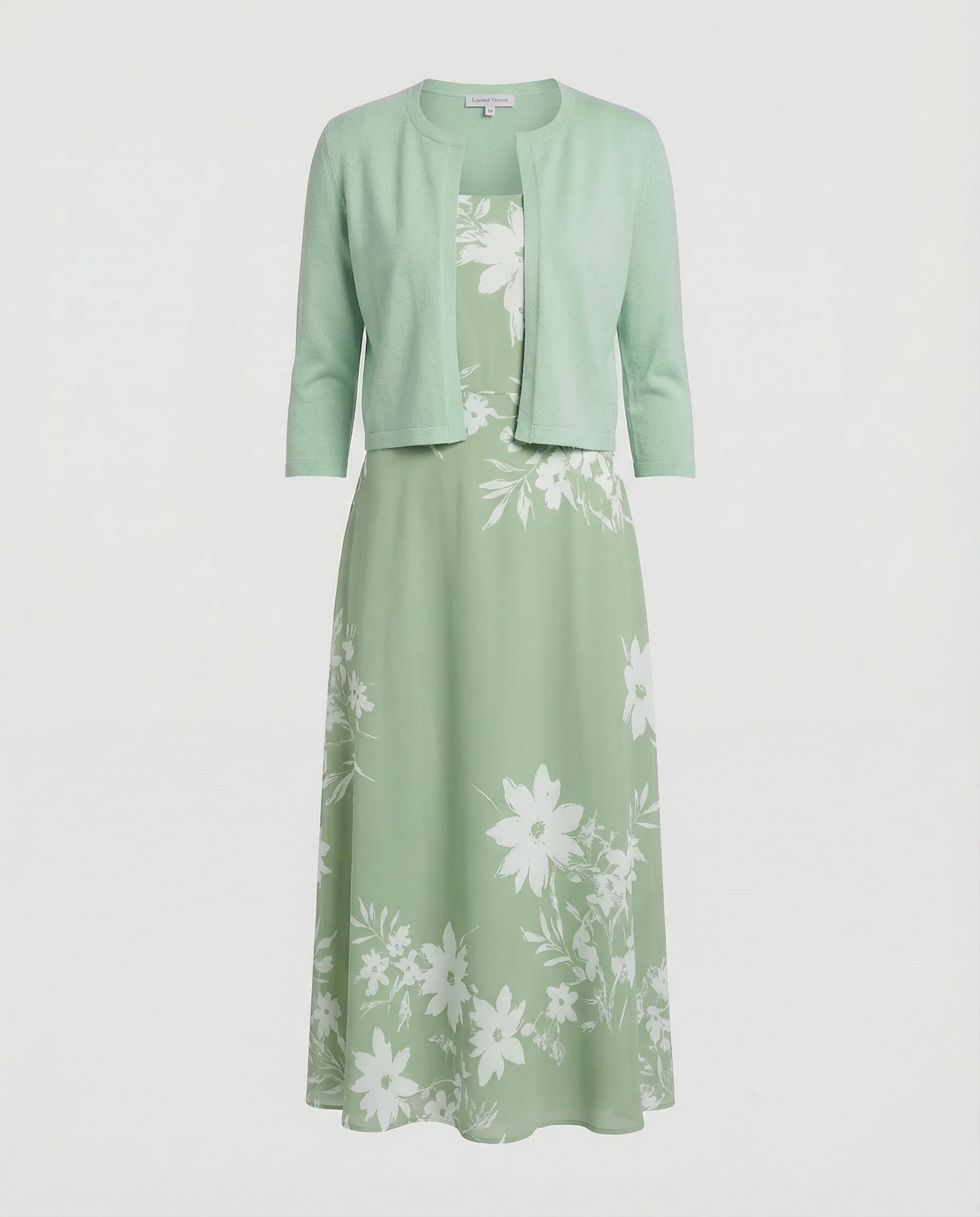 A-Linien Kleid Mit Bolerojacke Damen V-Ausschnitt - Image 10