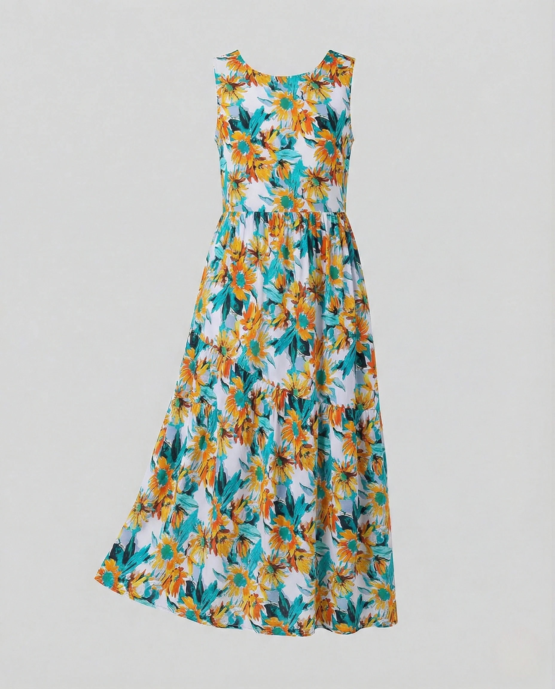 Damen A-Linien Maxikleid mit Schmetterlingsprint - Image 7