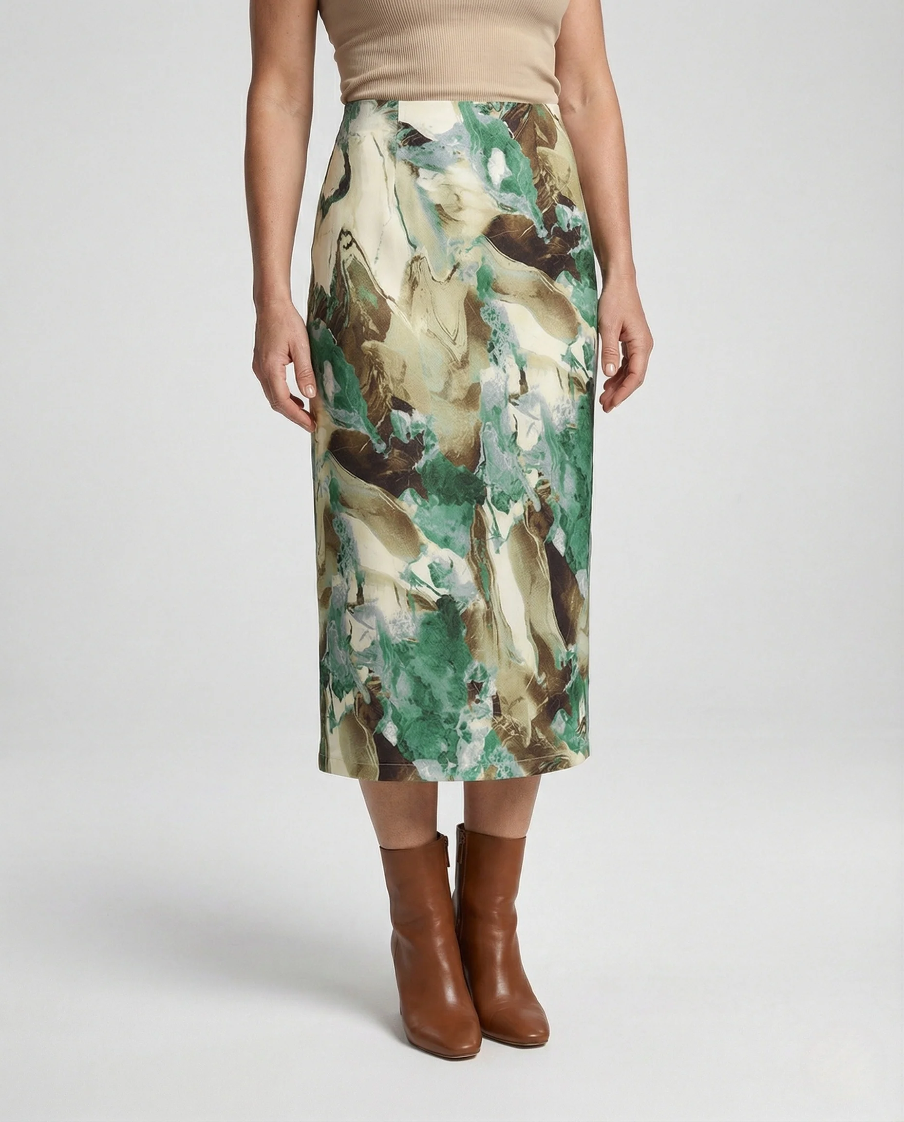 Midirock Damen Satin A-Linie - Image 2