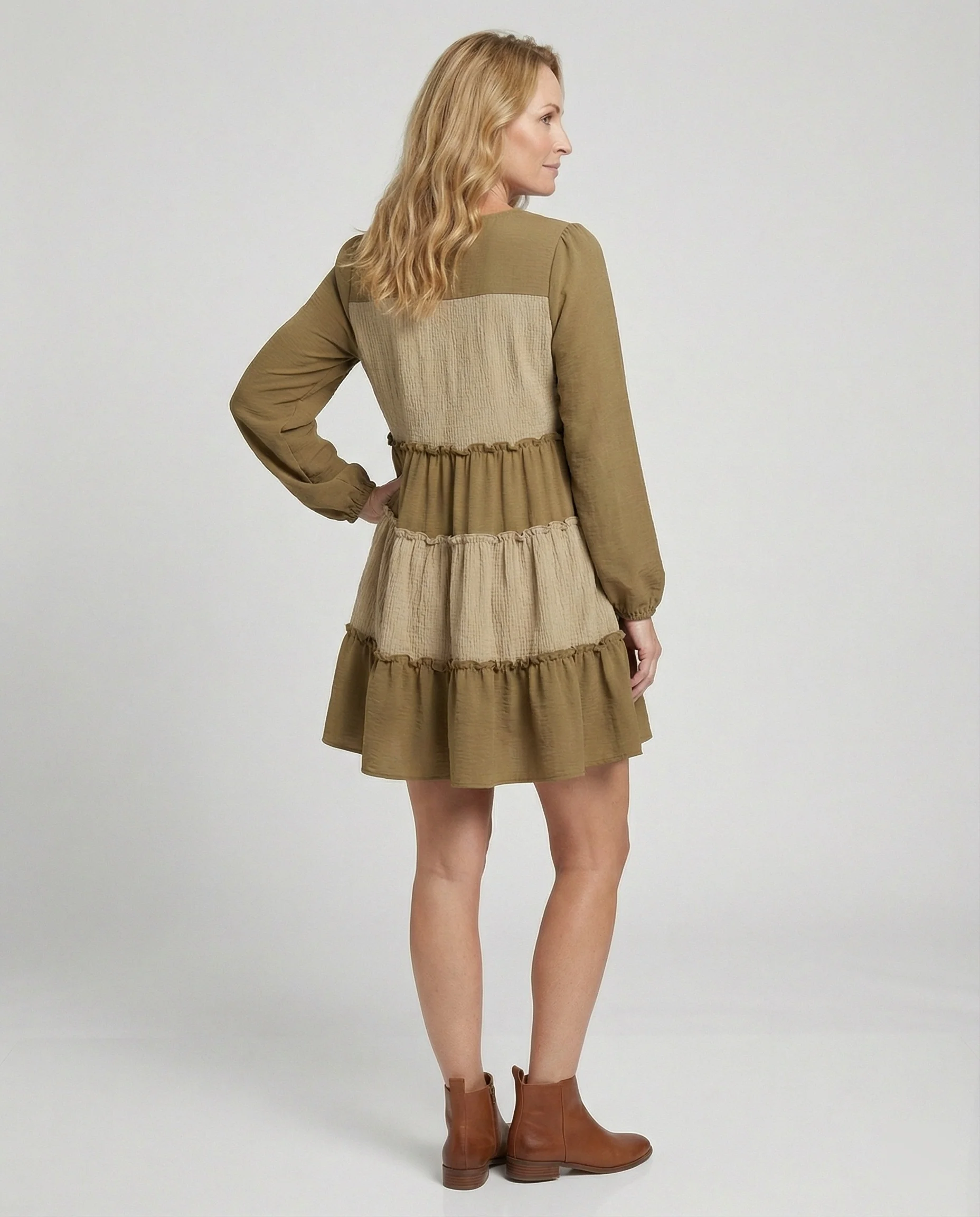 Freizeitkleid Damen A-Linien Minikleid - Image 3