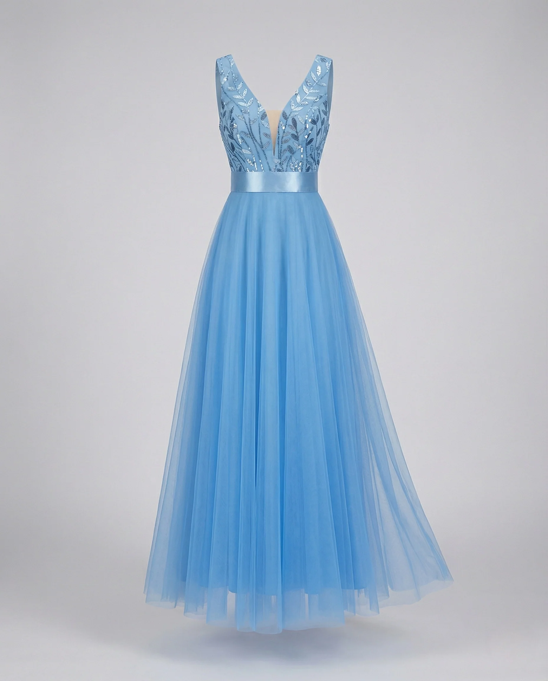 Abendkleid lang aus Tüll mit Stickerei - Image 4