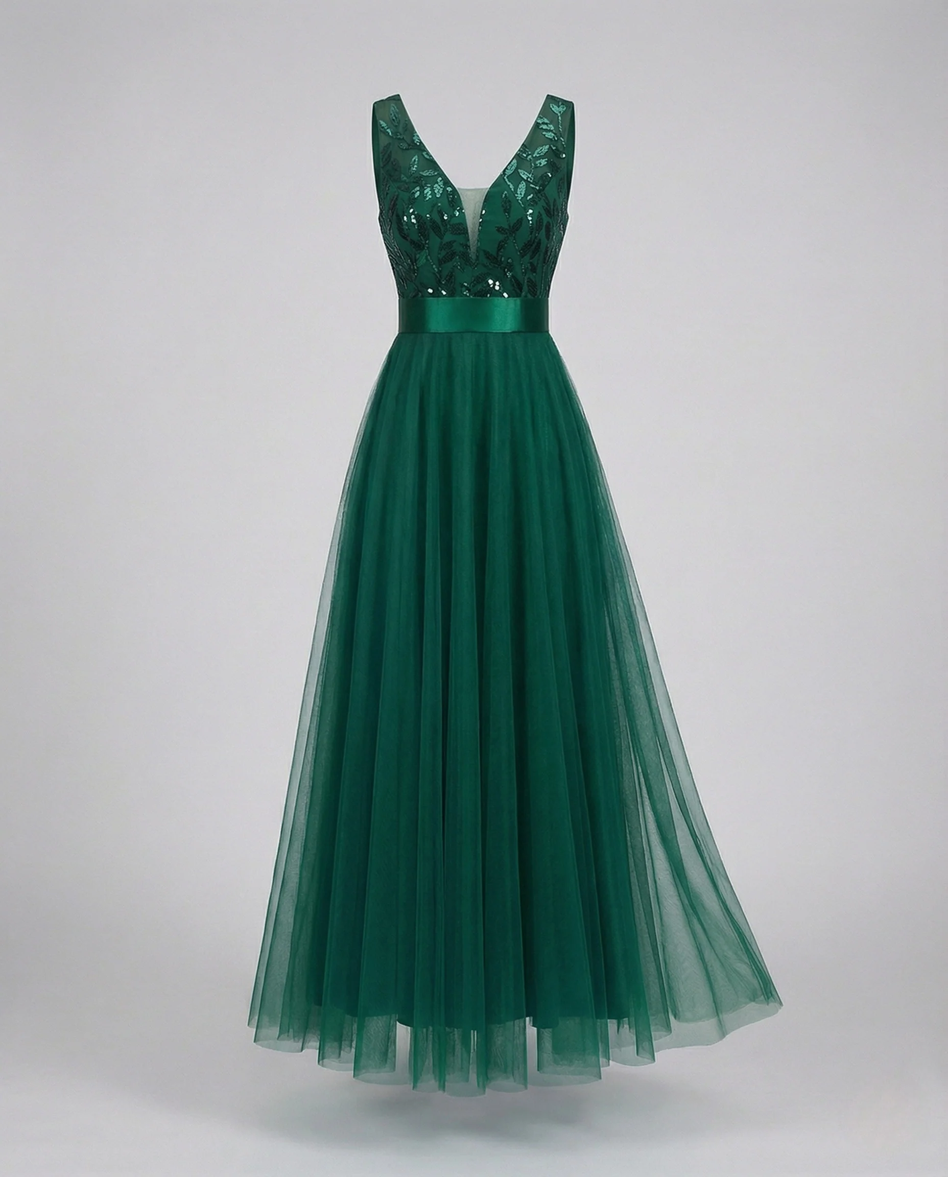 Abendkleid lang aus Tüll mit Stickerei - Image 6