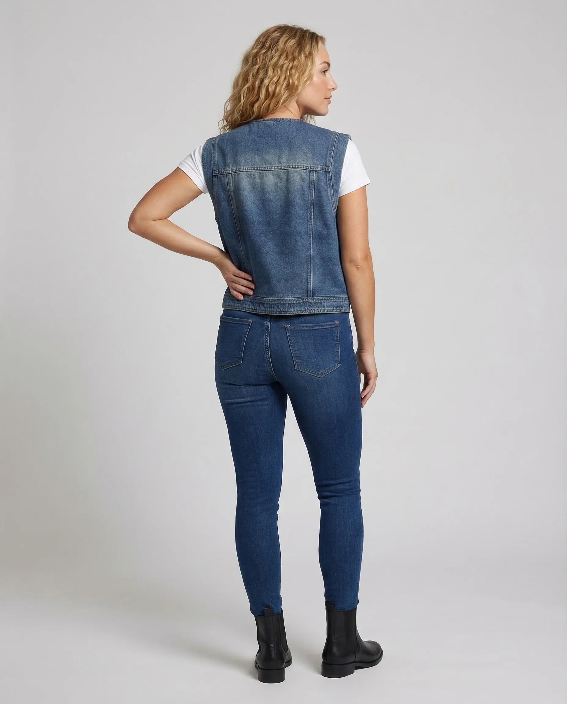 Damen Denimweste Ärmellos - Image 4