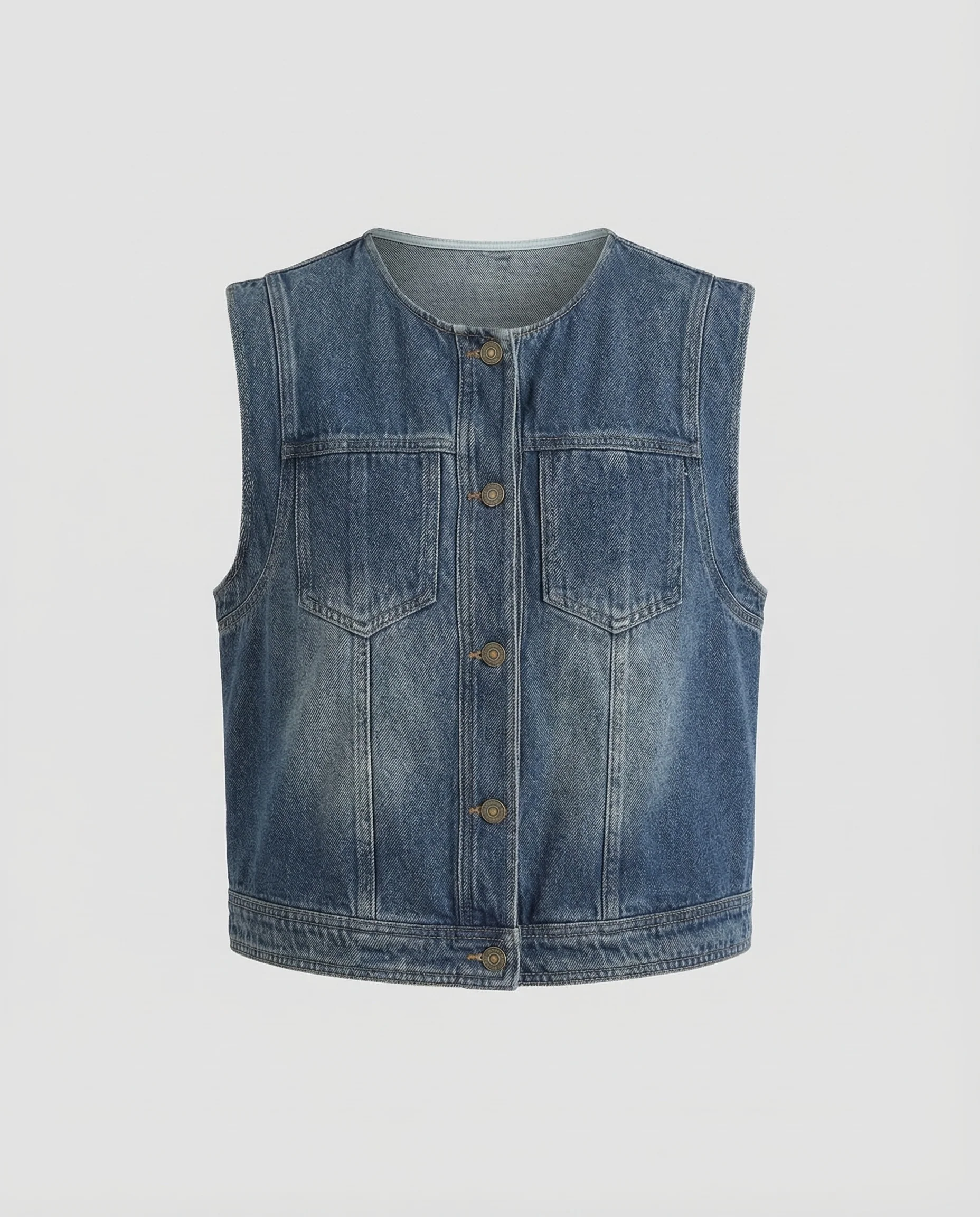 Damen Denimweste Ärmellos - Image 5